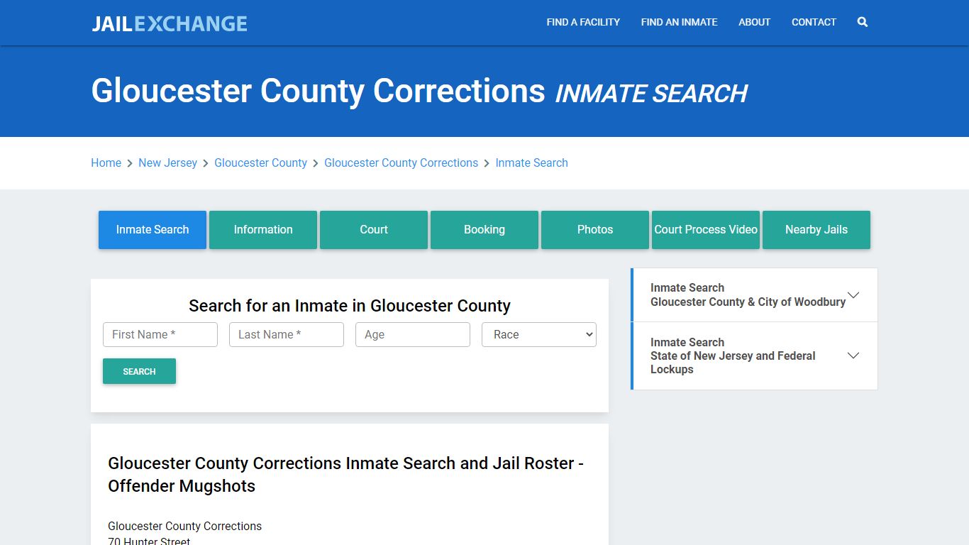 Gloucester County Corrections Inmate Search - Jail Exchange