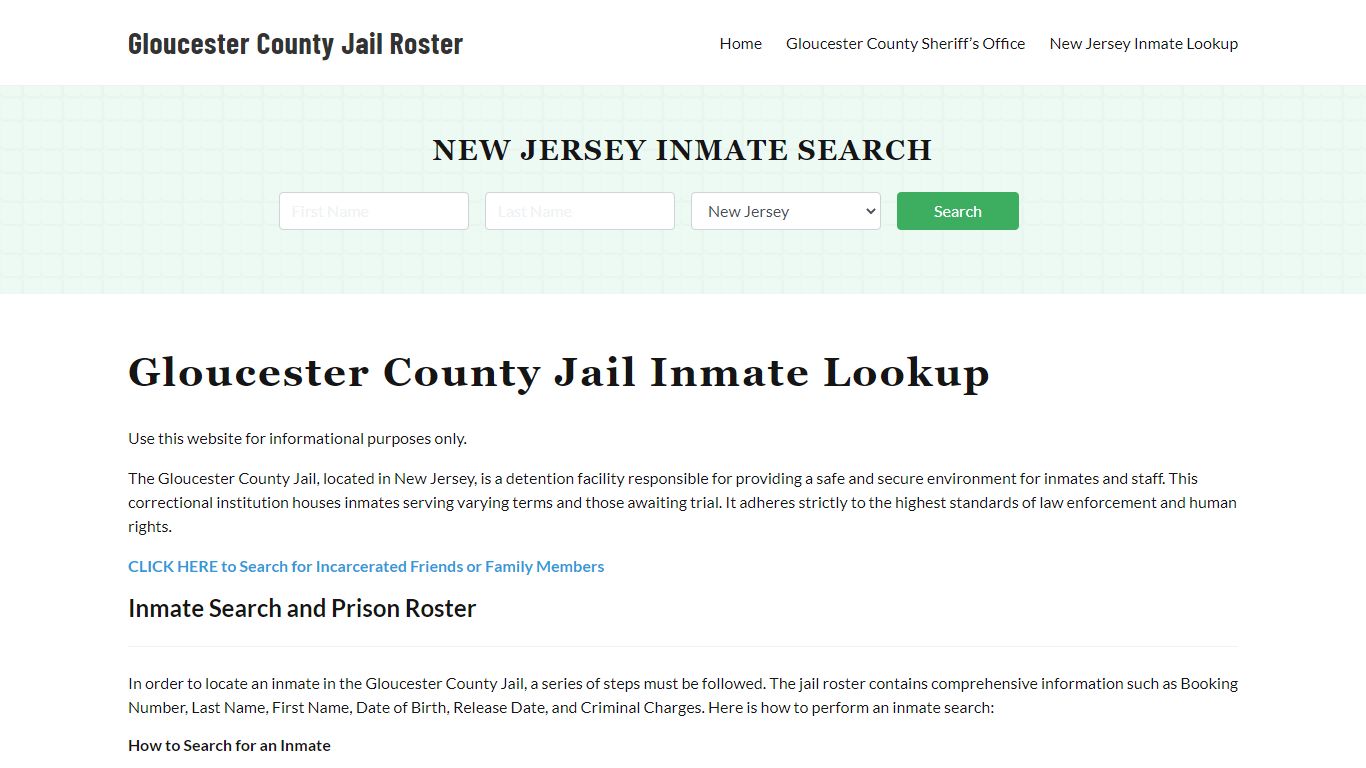 Gloucester County Jail Roster Lookup, NJ, Inmate Search